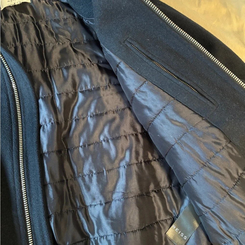 Reiss Men's Navy Bomber Jacket - Picture 4 of 4